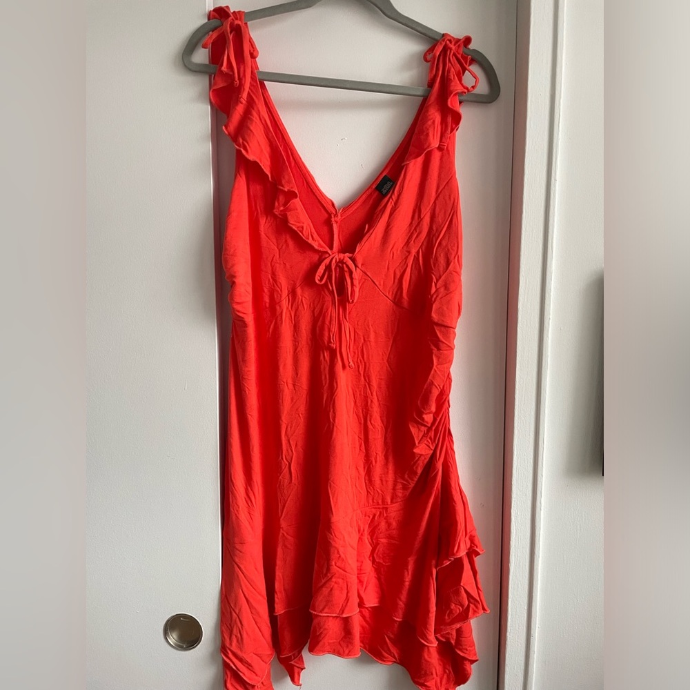 Sleeveless Handkerchief Hem Fit & Flare Dress